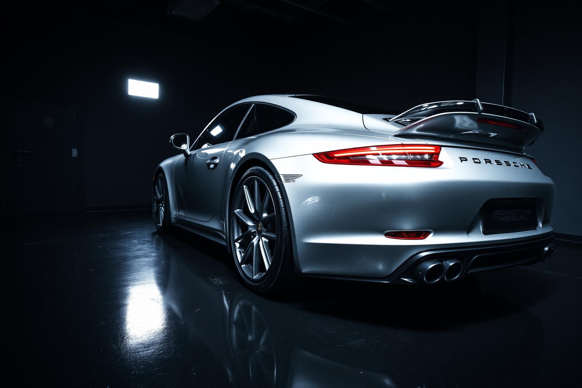 Luxury sports car in detailing studio